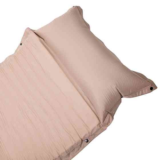 Туристичний матрас з надувним підголовником 175х65 см бежевий Київ