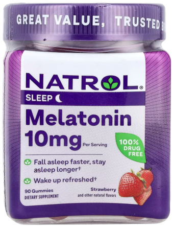 Мелатонин для сна Natrol Melatonin Gummies 90 конфет со вкусом клубники Киев