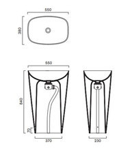 Раковина  Catalano Green wolnostojąca 55x38 cm odpływ podłogowy tortora satin 0428550032 - odbiór osobisty: Киев - изображение 1