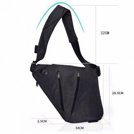 Сумка мешок через плечо мужская Cross Body, Сумки слинг мужские кросс боди, Сумка кобура наплечная QJ-41 Киев - изображение 1