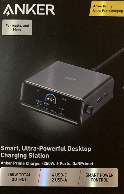 Anker Prime Charger (250W, 6 ports, GaNPrime) EU Зарядное устройство. Киев - изображение 2