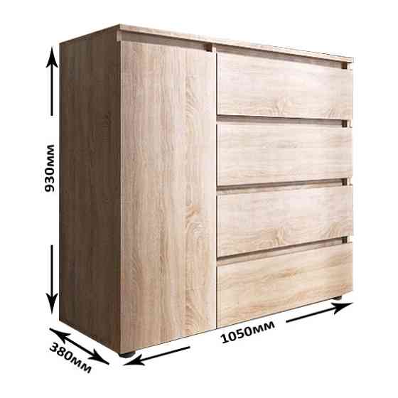 Комод Эверест КЛ-3 Лайт (телескопические) 105х38х93 см Дуб сонома (DTM-4643) Днепр