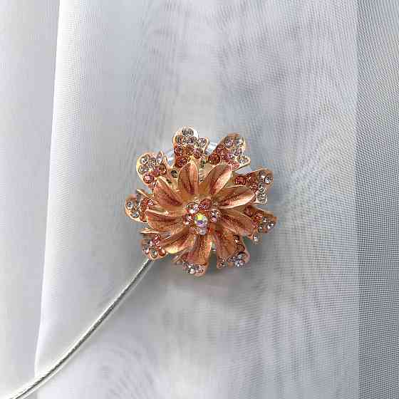 Магніти для штор та гардин "Flowers" набір 2 шт Персиковий (81-197) Київ