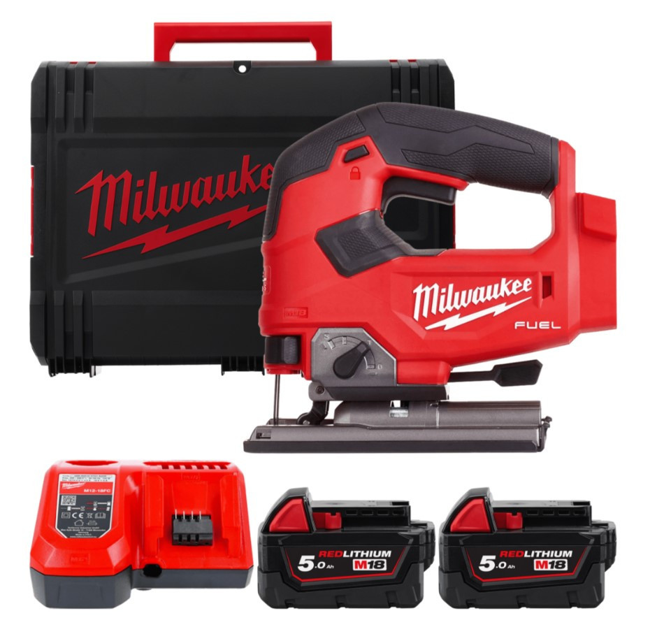 Лобзик акумуляторний MILWAUKEE, M18 FJS-502X (зарядний пристрій M12-18 FC, 2 акумулятори М18 В5 5Аг, аксесуари, HDкейс) Одеса - фото 1