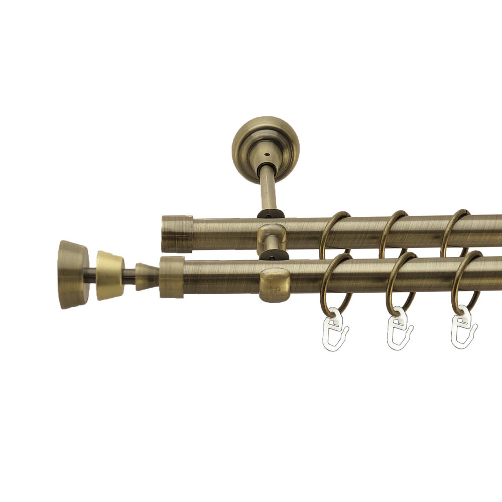 Карниз Orvit Піраміса металевий дворядний відкритий Антик 19\19 мм 160 см (4016442) Львів - фото 1