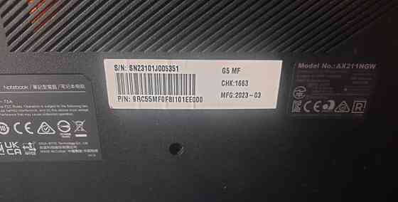 Ноутбук ігровий Gigabyte G5 MF + Подарунок Ведмедик Gigabyte AORUS M2. Київ