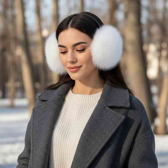 Наушники меховые женские песцовые Белый Харьков
