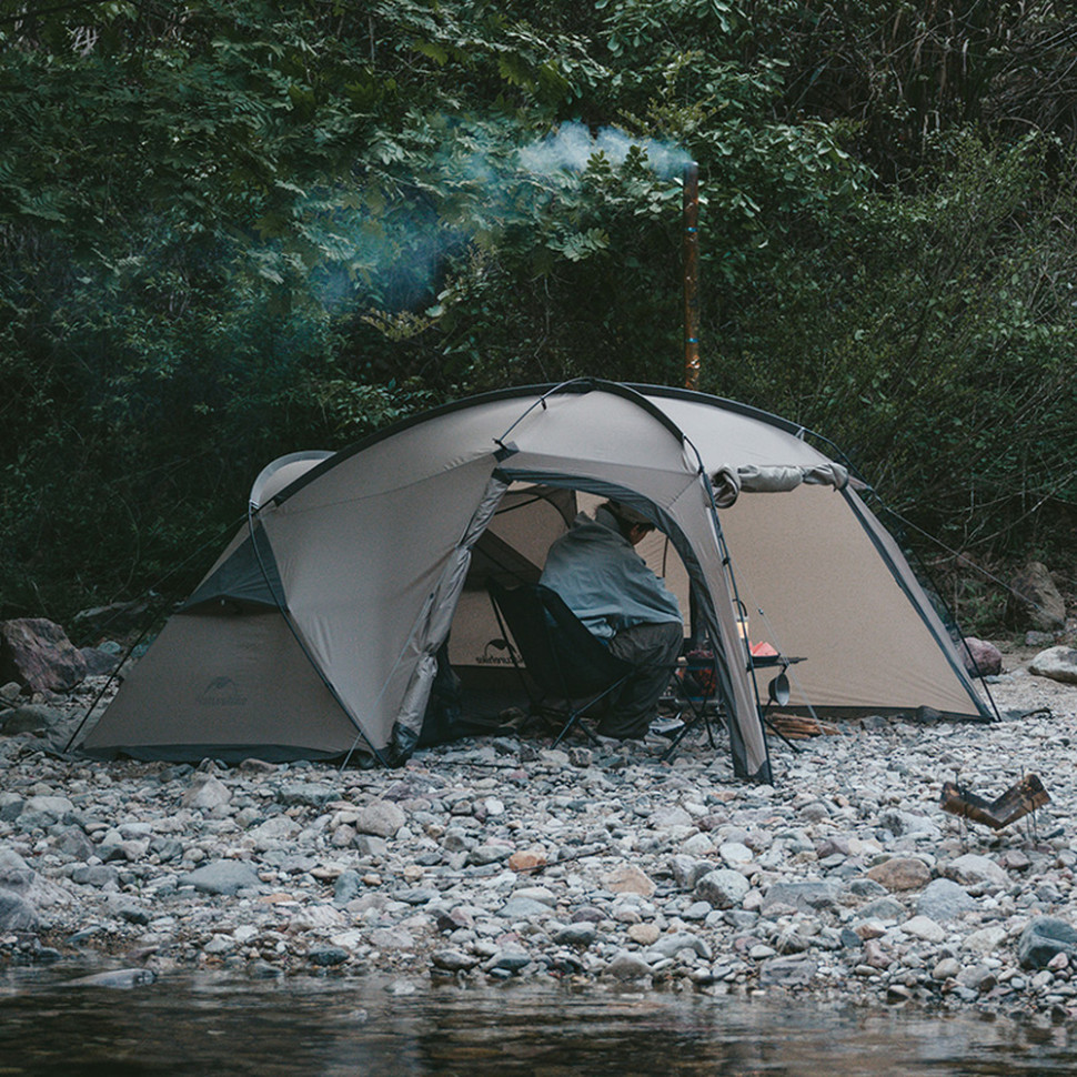 Палатка двухместная с большим тамбуром и навесом Naturehike Shandi CNK2300ZP017, серая Киев - изображение 7