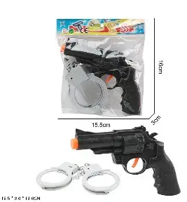 Поліцейський нібір арт. 34P38A (384шт)пістолет,наручники, знаряди на присосках, пакет 15,5*16см, шт Київ - фото 1