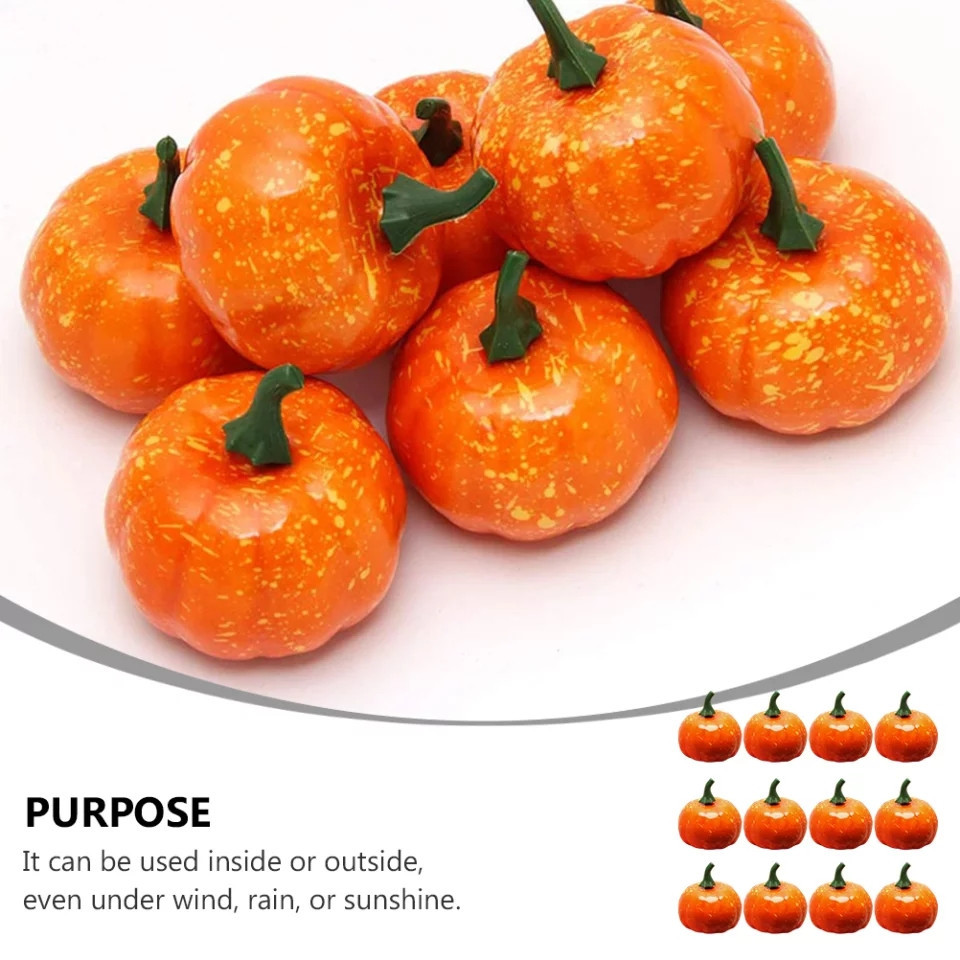 Маленькие тыквы на Хэллоуин 12 штук 45 мм оранжевый Киев - изображение 2