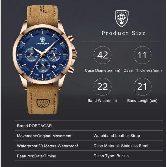 Чоловічий наручний годинник Poedagar West Вінниця - фото 5