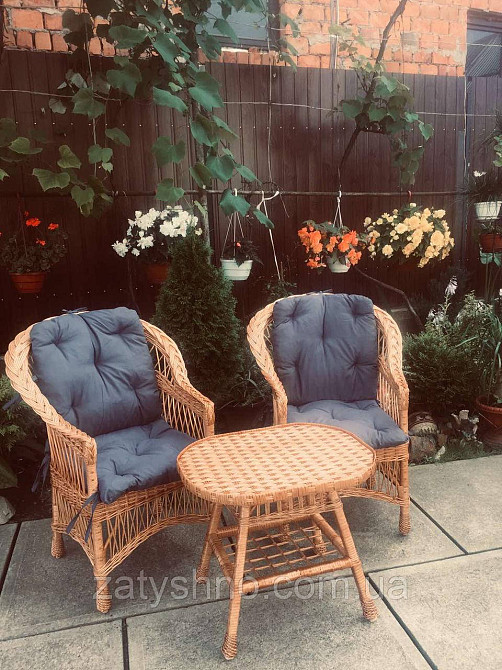 Столик и кресла  с накидками плетеные Киев - изображение 2