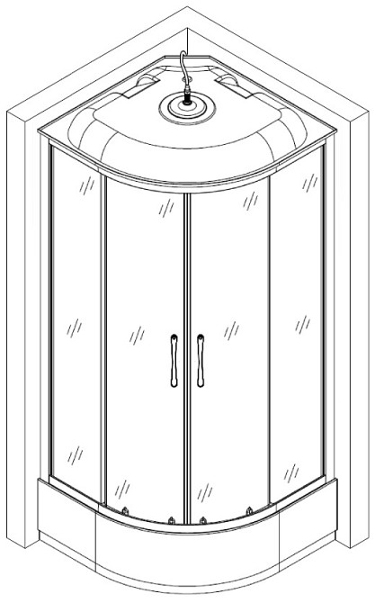 Душовий бокс півкруглий BARYCZ L90GBB BRAVO (4уп.) Киев - изображение 8