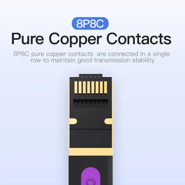 Плоский мережевий кабель Vention Cat.7, 1.5 м, чорний Київ - фото 7