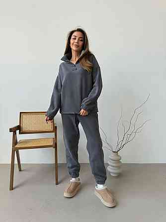 Женский повседневный костюм из плотного флиса полар. Графит, 42/44 Одесса