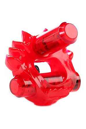 Эррекционное кольцо с двумя вибропулями Zero Tolerance Flame Thrower красное, 5 см Sex Aura Киев
