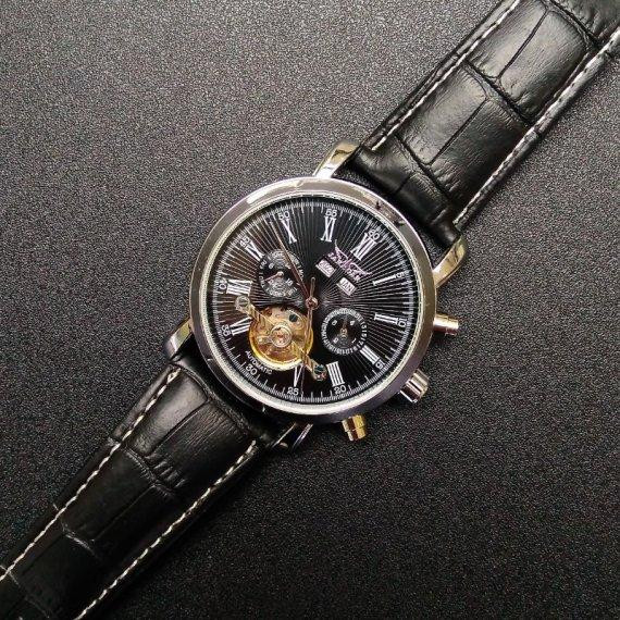 Мужские наручные механические часы Jaragar Silver Star (Серебристые с черным) Винница - изображение 11