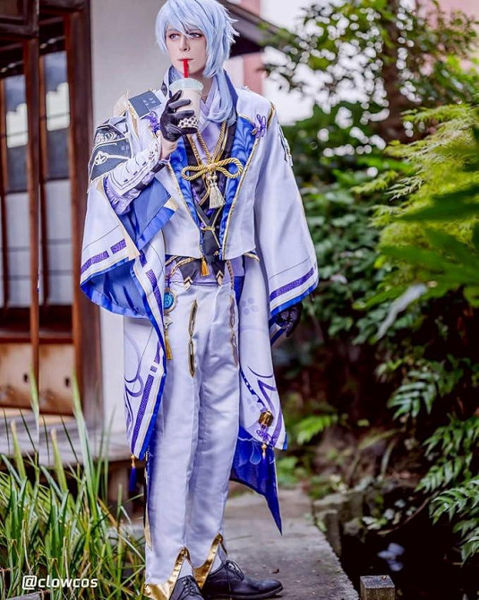 Костюм Камісато Аято XXL косплей Геншин Імпакт, комплект образ наряд Kamisato Ayato Genshin Impact на Хелловін в стилі аніме Київ - фото 8