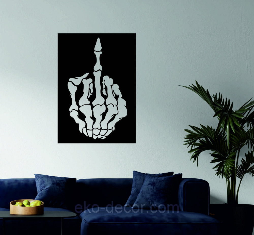 Декоративное настенное Панно «Средний палец» Декор на стену 70*50 см, Черный Киев - изображение 2