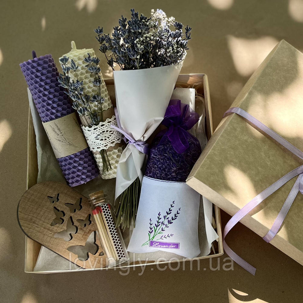 Подарунковий набір з лавандою і свічками "Мерехтіння". Ірпінь - фото 3