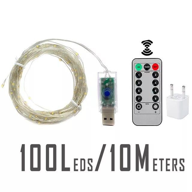 Гірлянда роса 10 метрів гірлянда капля роси з режимами Niki Light 100 лед гірлянда на пульті гірлянда юсб біла Київ - фото 10