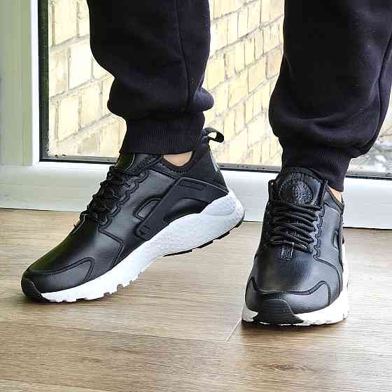 Чоловічі Чорні Кросівки Nike Huarache Шкіряні Найк (розміри: 41,42,43,44,45) Відео Огляд Дніпро