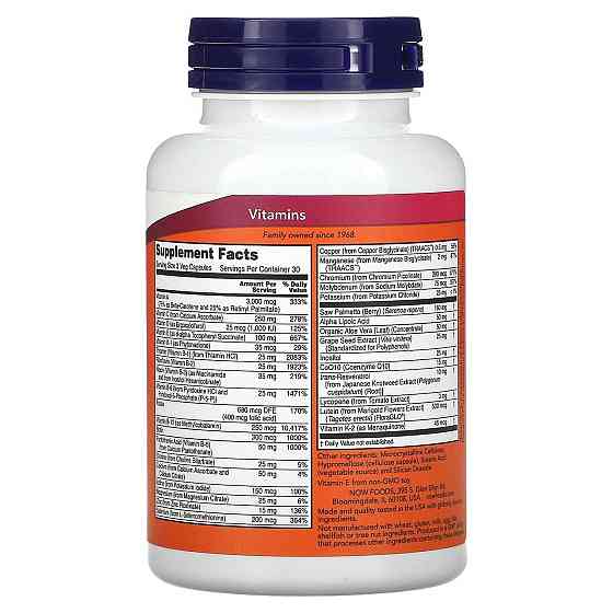 Витамины для мужчин Now Foods Adam Men's Multi 90 вег капс Киев