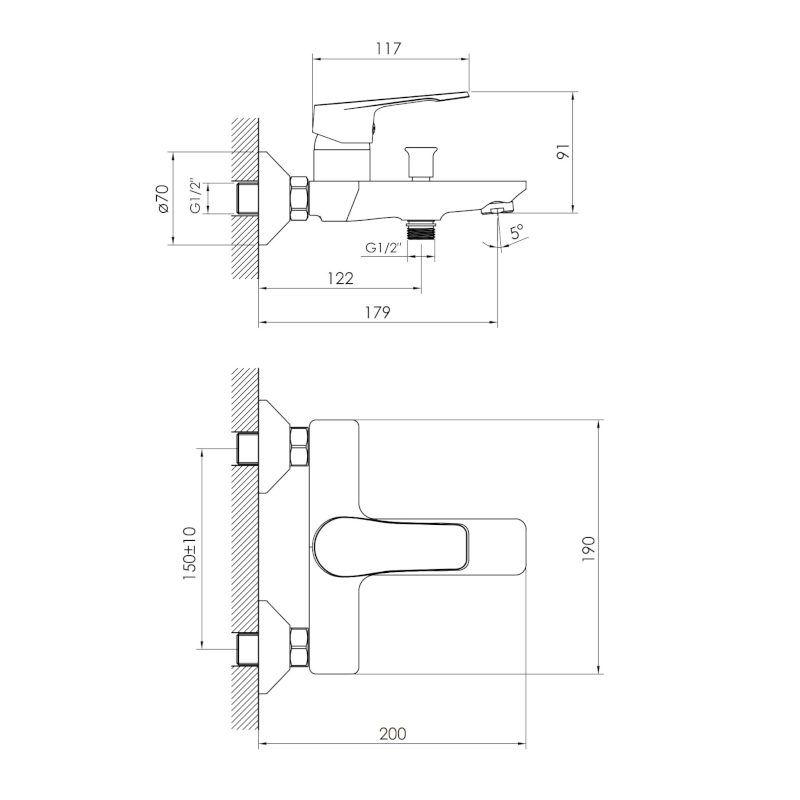 Смеситель для ванны Imprese MODUS f03208201SR хром Киев - изображение 9