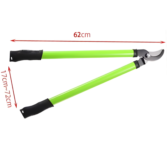 Сучкоріз садовий, секатор для саду і підрізування гілок з довгими 62 см прогумованими ручками, зелений Кам'янець-Подільський