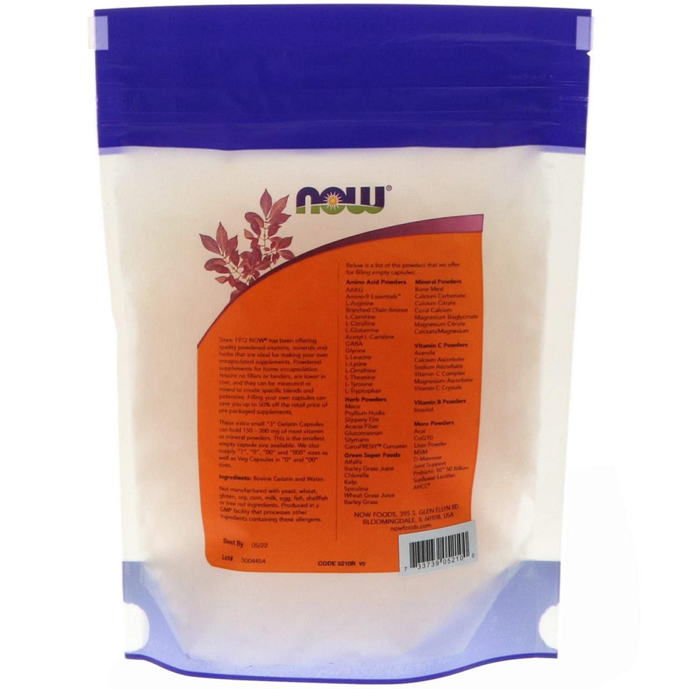 Порожні капсули "3" маленького розміру Now Foods Gelatin Caps 1000 порожніх желатинових капсул Київ - фото 2