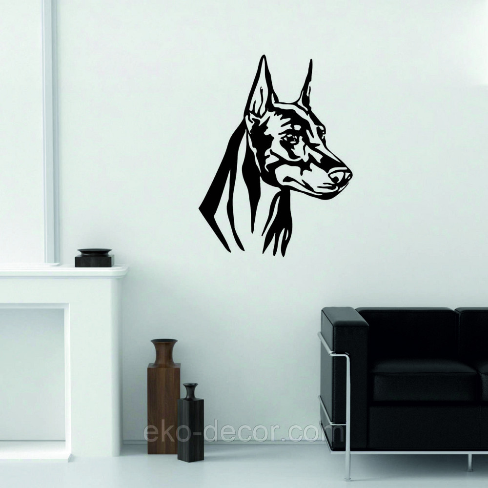 Декоративне настінне Панно «Доберман», Декор на стіну 110*83 см, Чорний Київ - фото 4