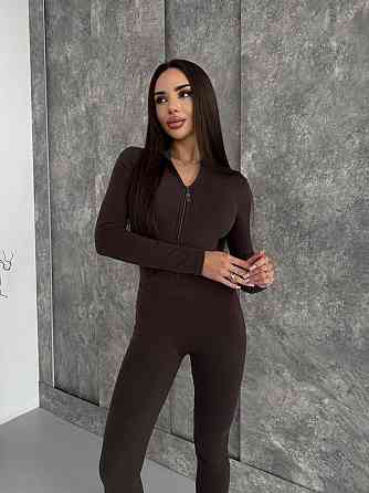 Женский теплый облегающий комбинезон пума Шоколад, 42/44 Одесса