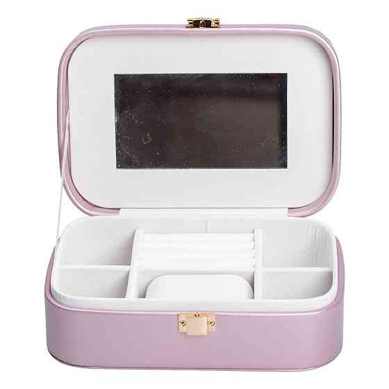 Шкатулка для прикрас з еко-шкіри з дзеркалом 20×14 см Київ