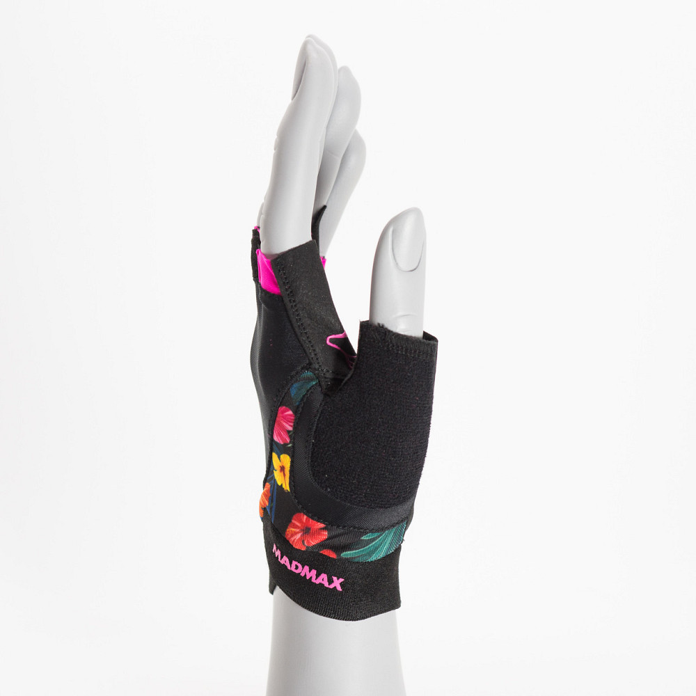 Рукавички для фітнесу MadMax MFG-770 Flower Power Gloves Black/Pink S Каменское - изображение 4