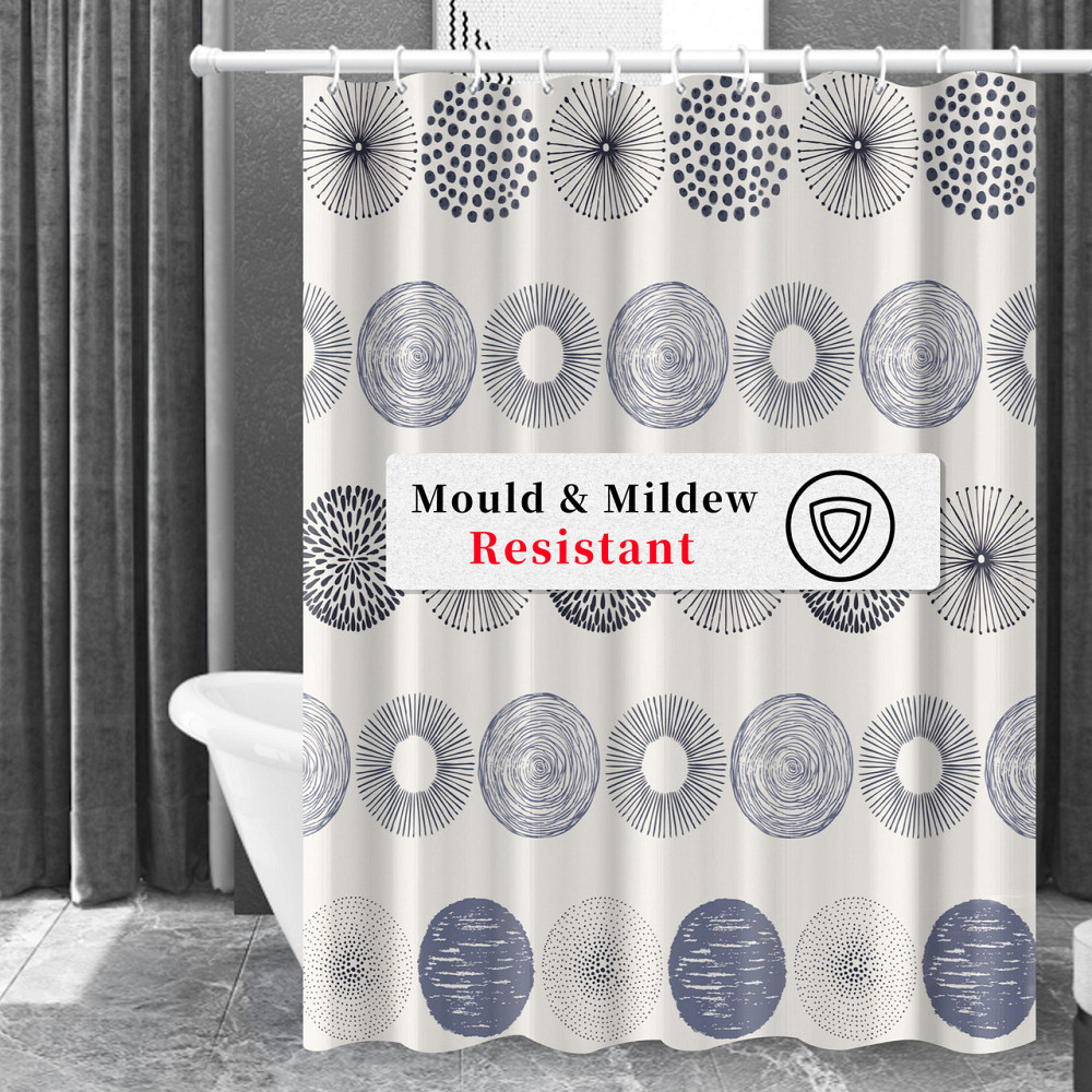 Шторка для ванны из полиэстера водонепроницаемая Bathlux 180x180 см с кольцами, занавеска для ванной комнаты Каменец-Подольский - изображение 4