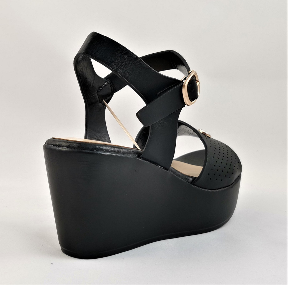 Жіночі Сандалі Босоніжки на Танкетці Платформа Чорні Літні (розміри: 38,39,40) - 15 Дніпро - фото 3