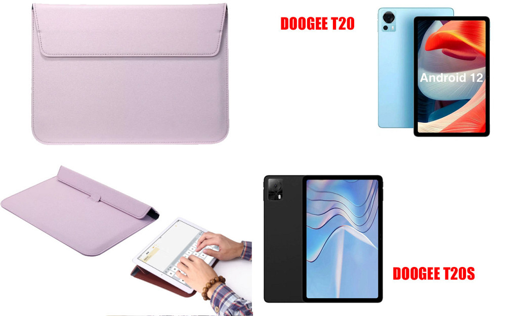 Чохол-конверт VitoCase для Doogee T20, з функцією підставки для планшета Чорний Фіолетовий Київ - фото 1