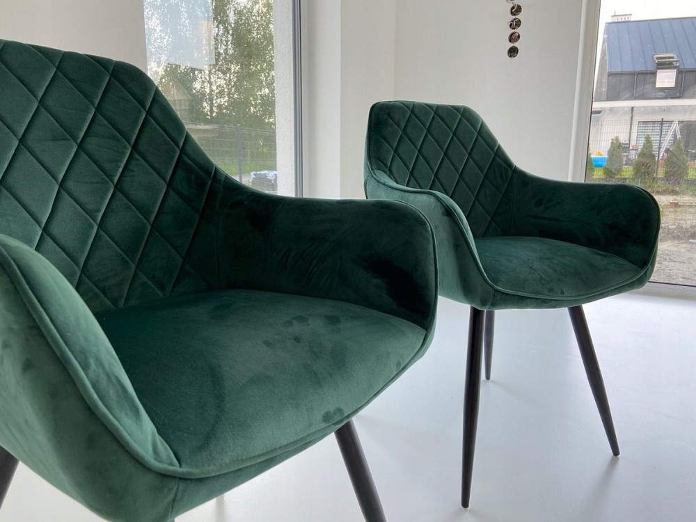 Стілець LINEA VELVET чорний каркас/зелений BL.78 Київ - фото 7