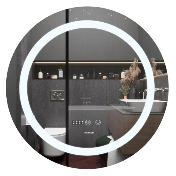 Дзеркало Mixxus PLAIN MC02-60-CASE з LED Touch, Anti-fog, димером, рег. яскравості, годинником  ( MI6661 ) Харьков