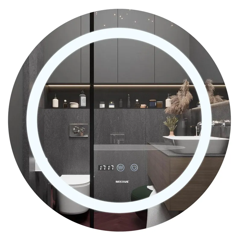 Дзеркало Mixxus PLAIN MC02-60-CASE з LED Touch, Anti-fog, димером, рег. яскравості, годинником  ( MI6661 ) Харьков - изображение 1