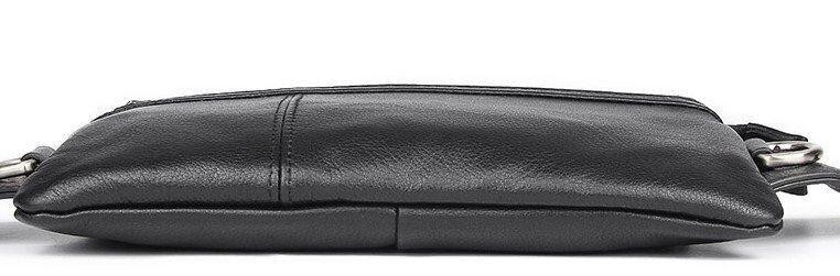 Сумка поясная зернистая кожаная Vintage 14976 Черная Киев - изображение 6