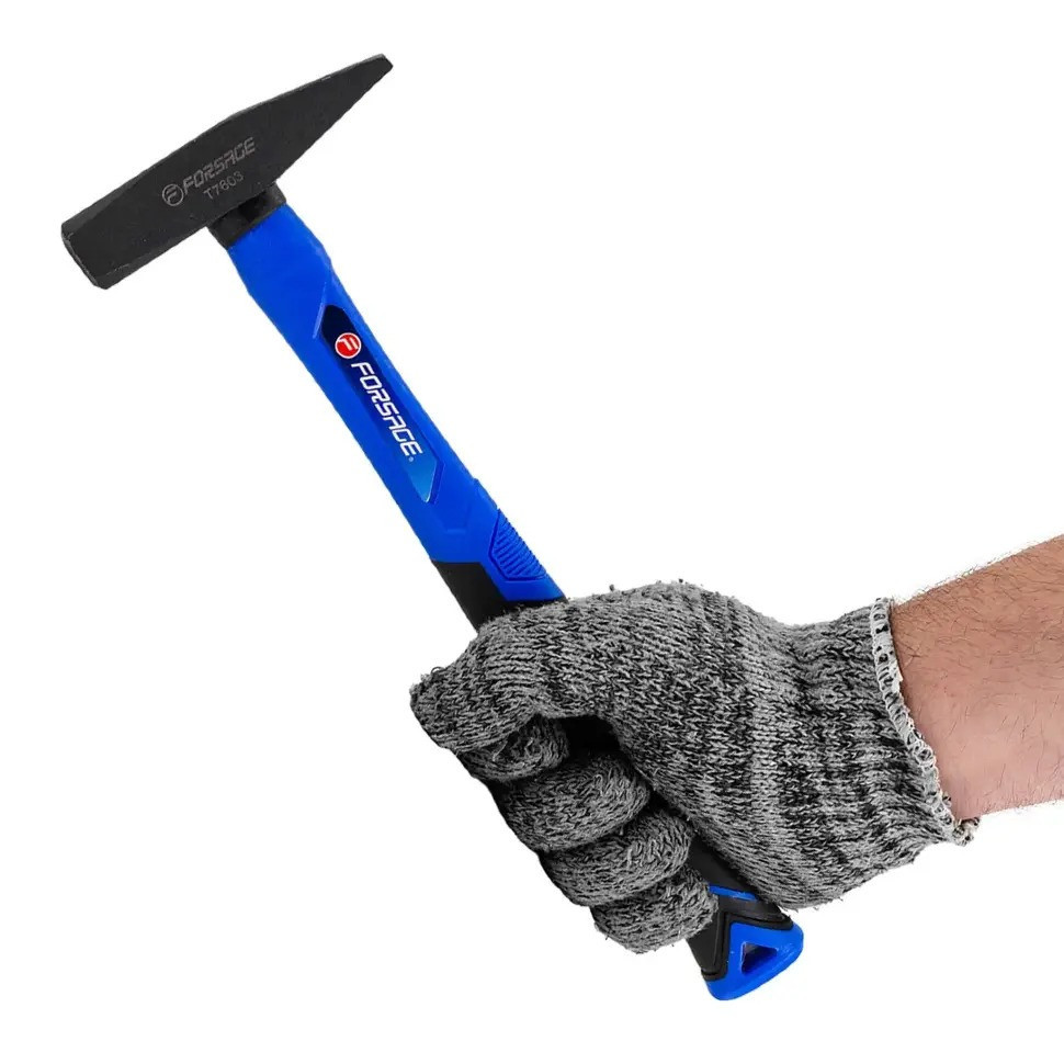 Молоток слюсарний із фібергласовою ручкою та гумовою протиковзною накладкою (300 г) FORSAGE F-T7603 Одеса - фото 2