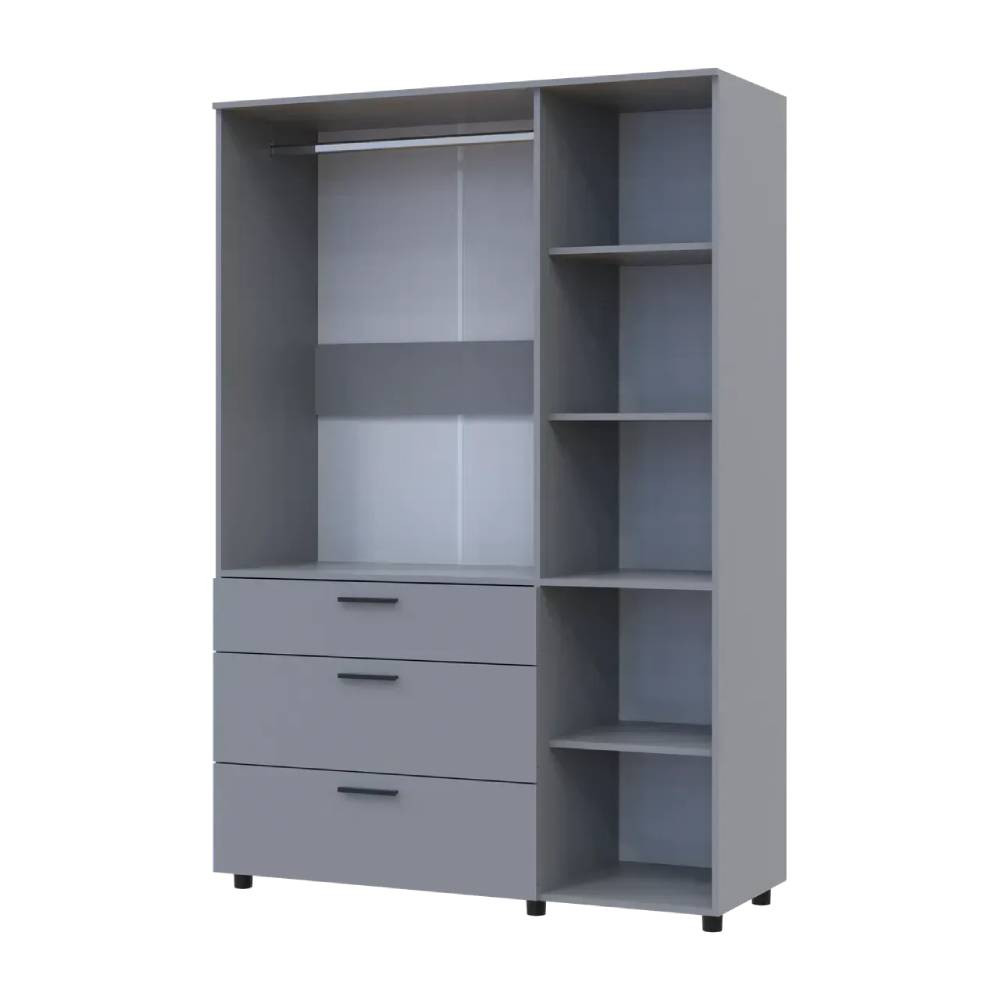 Шкаф для одежды Doros Торн Серый 3 ДСП/3Ш (штанга) 135х51.6х200 (DRS-012065) Львов - изображение 3