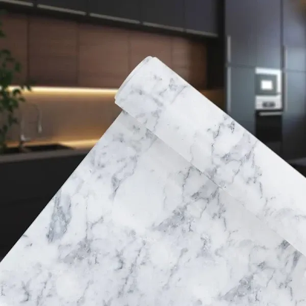 Самоклеящаяся пленка 5 м × 60 см, белый мрамор, декоративная пленка для мебели, стен, ремонта и творчества Одесса - изображение 1