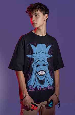 Футболка для мальчика аниме Соло Левелинг Сунг Джинвоо оверсайз (рост от 165 до 180 ) Черний AnimeJ0887m Днепр