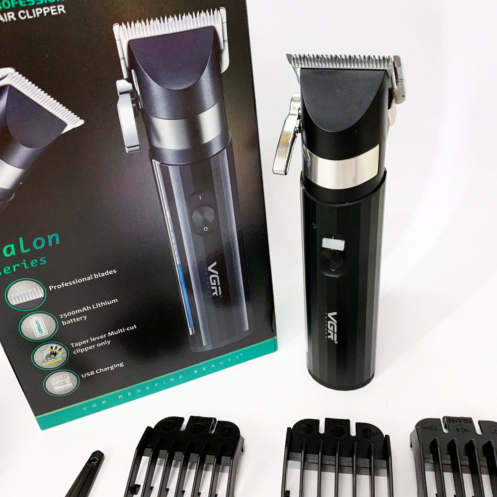 Професійний тример з насадками VGR V-687, Бездротовий професійний тример для чоловічої стрижки BL-69 Львів - фото 6