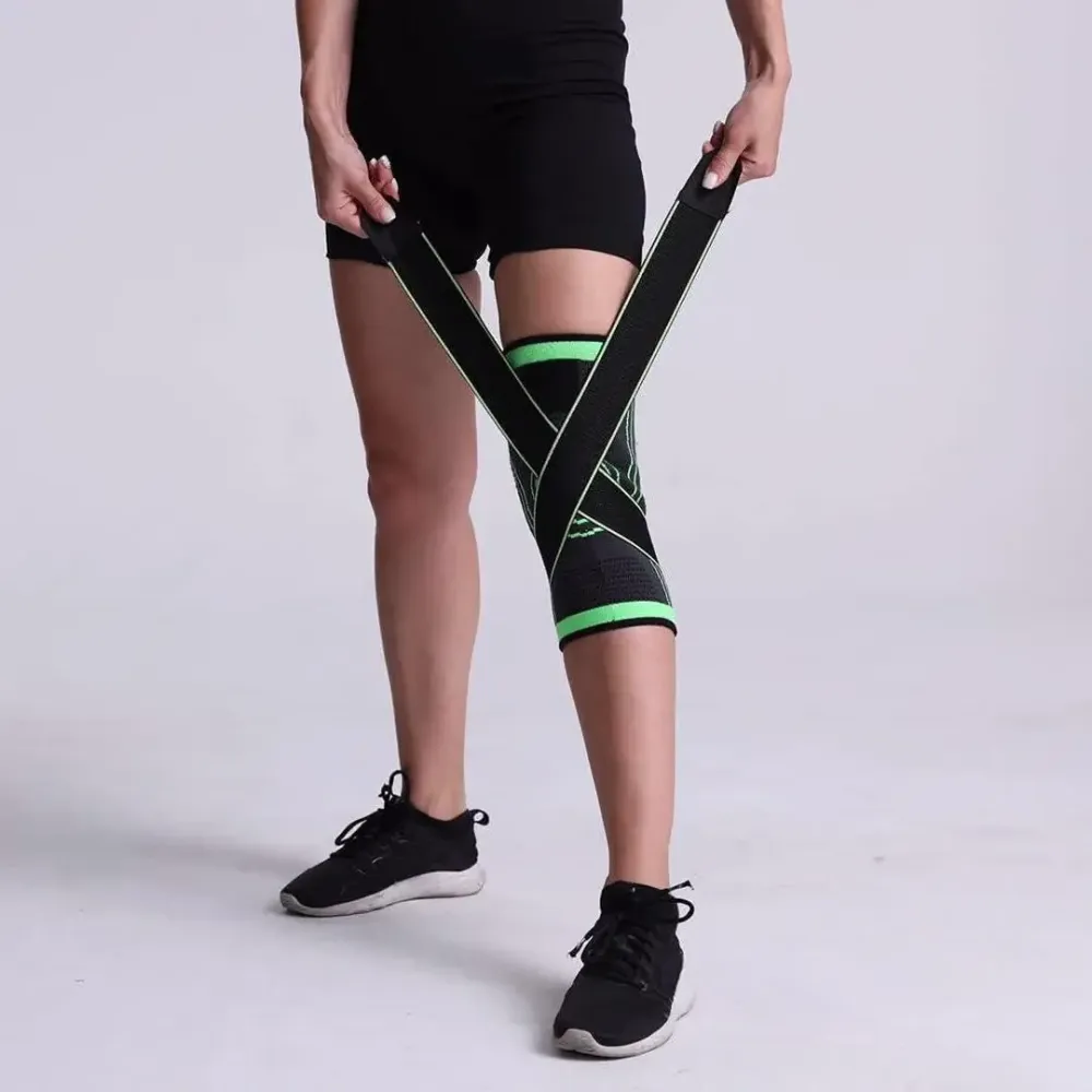 Бандаж еластичний колінного суглоба для спорту KNEE SUPPORT WN-26, Зелений L / Фіксатор колінного суглоба Київ - фото 8