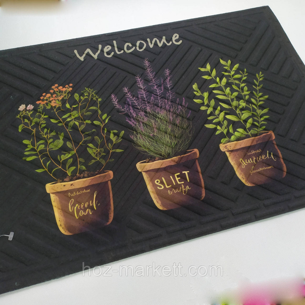 Килимок 60 х 40 см прогумований з ворсом у передпокій Велком темний Харків - фото 5