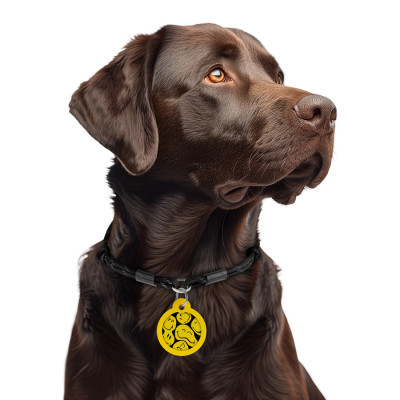 Адресник для тварин WAUDOG Smart ID з QR паспортом "Смайли на чорному", коло 30 мм (230-0181) Вінниця - фото 6