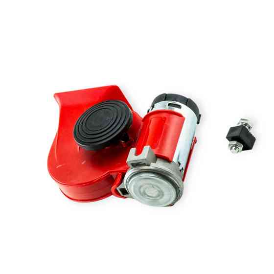 Сигнал воздушный улитка Nautilus 12V с компресором 2 тона красный Мукачево